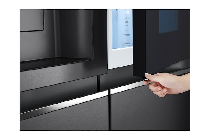 LG Side-by-Side Kühlschrank mit InstaView Door-in-Door® (E, 635L, 179cm hoch) mit Eis-, Crushed Ice- und Wasserspender & Festwasseranschluss | GSXV90MCAE, GSXV90MCAE