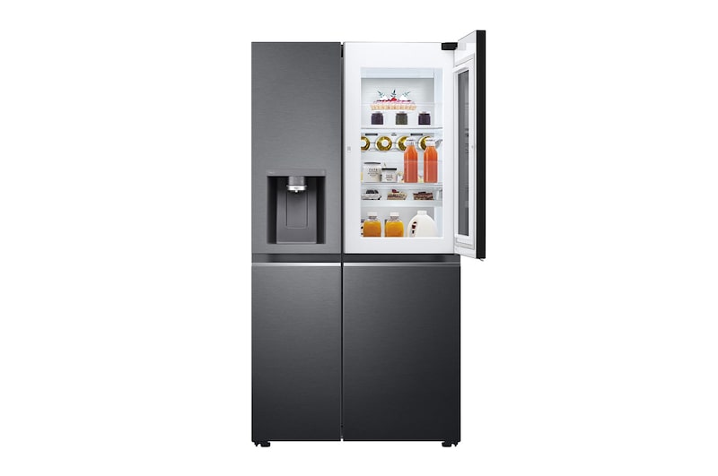 LG Side-by-Side Kühlschrank mit InstaView Door-in-Door® (E, 635L, 179cm hoch) mit Eis-, Crushed Ice- und Wasserspender, Festwasseranschluss & Craft Ice | GSXV90MCDE, GSXV90MCDE