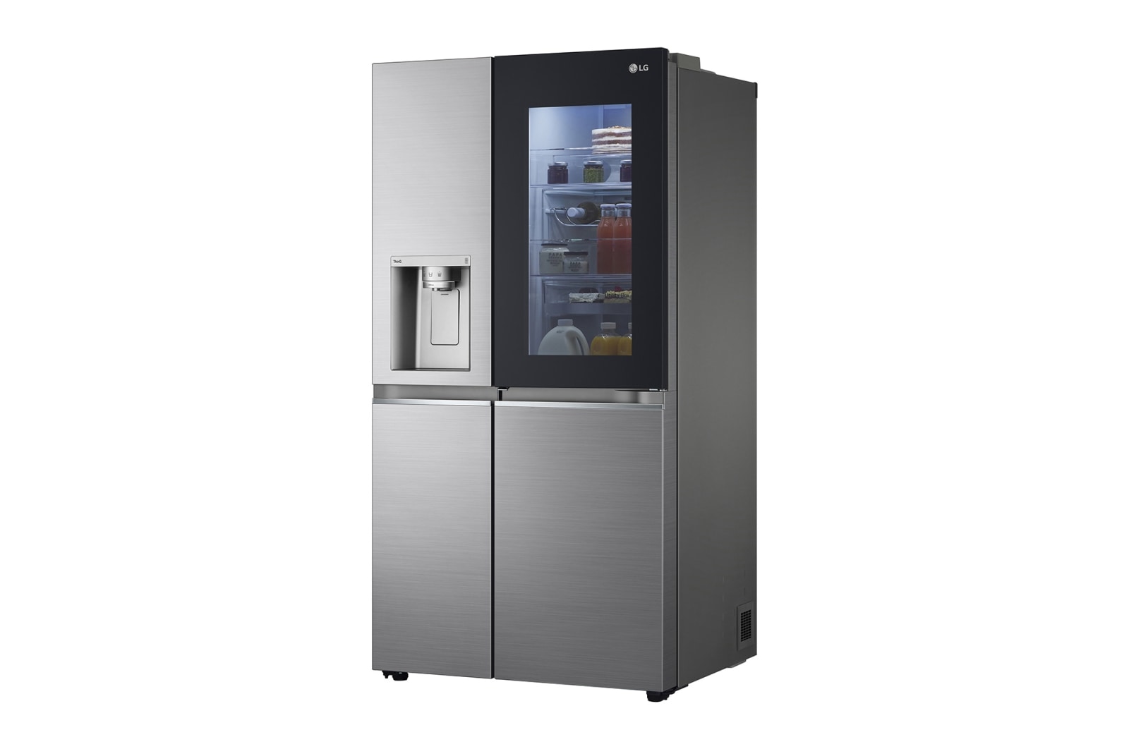 LG Side-by-Side mit InstaView Door-in-Door ®  | Eis-, Crushed Ice- und Wasserspender | 635 Liter Kapazität | Energieeffizienzklasse F | Festwasseranschluss | Platinum Silver | GSXV90PZAF , GSXV90PZAF
