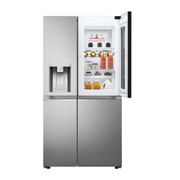 LG Side-by-Side mit InstaView Door-in-Door ®  | Eis-, Crushed Ice- und Wasserspender | 635 Liter Kapazität | Energieeffizienzklasse F | Festwasseranschluss | Platinum Silver | GSXV90PZAF , GSXV90PZAF