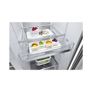 LG Side-by-Side mit InstaView Door-in-Door ®  | Eis-, Crushed Ice- und Wasserspender | 635 Liter Kapazität | Energieeffizienzklasse F | Festwasseranschluss | Platinum Silver | GSXV90PZAF , GSXV90PZAF