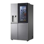 LG Side-by-Side mit InstaView Door-in-Door ®  | Eis-, Crushed Ice- und Wasserspender | 635 Liter Kapazität | Energieeffizienzklasse F | Festwasseranschluss | Platinum Silver | GSXV90PZAF , GSXV90PZAF