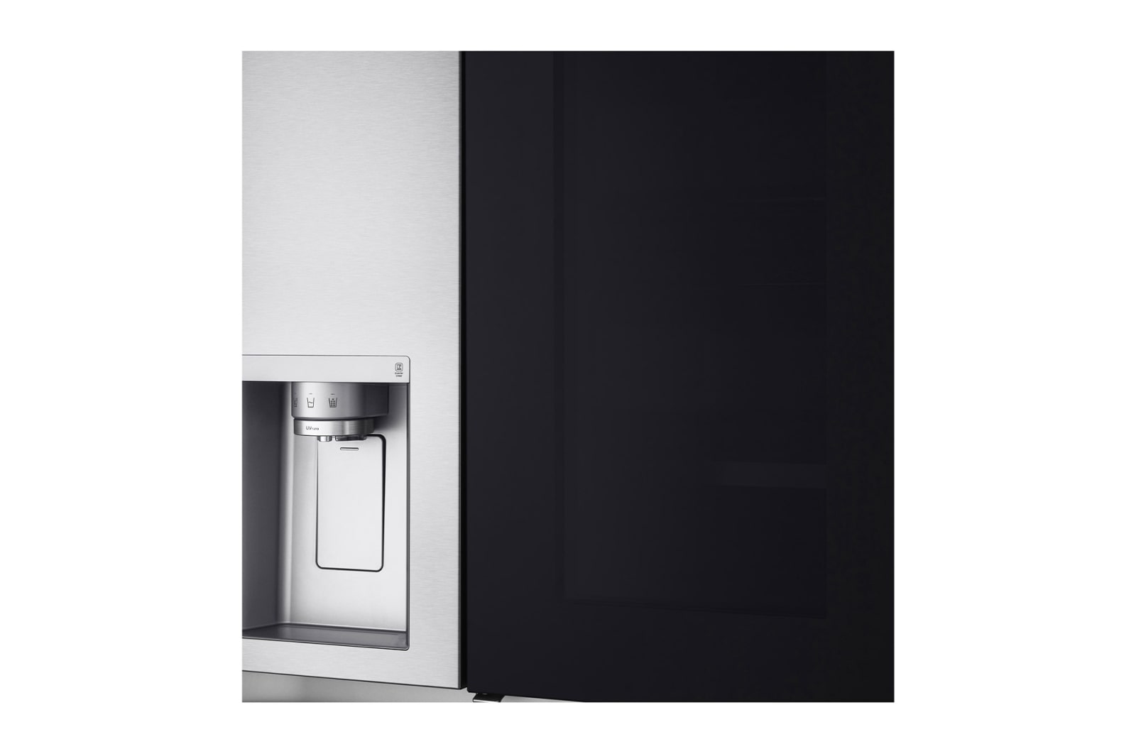 LG Side-by-Side Kühlschrank mit InstaView Door-in-Door® (F, 635L, 179 cm hoch) mit 4L internem Wassertank, Eis-, Crushed Ice- und Wasserspender | GSXV91BSAF, GSXV91BSAF