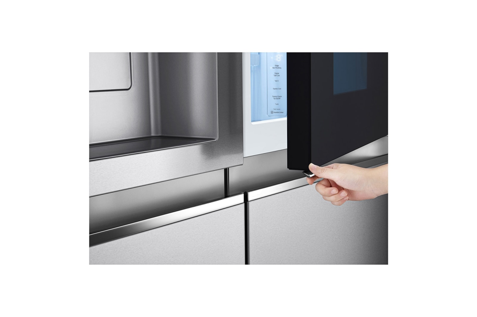 LG Side-by-Side Kühlschrank mit InstaView Door-in-Door® (F, 635L, 179 cm hoch) mit 4L internem Wassertank, Eis-, Crushed Ice- und Wasserspender | GSXV91BSAF, GSXV91BSAF