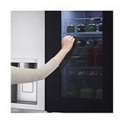 LG Side-by-Side mit InstaView Door-in-Door® | Eis-, Crushed Ice- und Wasserspender  | 635 Liter Kapazität | EEK F | Interner Wassertank 4L | Brushed Steel | GSXV91BSAF, GSXV91BSAF