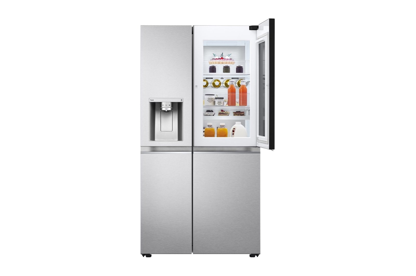 LG Side-by-Side mit  InstaView Door-in-Door® | Eis-, Crushed Ice- und Wasserspender  | 635 Liter Kapazität | Energieeffizienzklasse E | Interner Wassertank 4L | Metal Sorbet | GSXV91MBAE, GSXV91MBAE