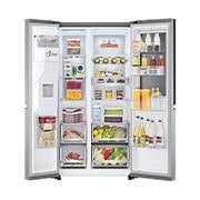 LG Side-by-Side mit  InstaView Door-in-Door® | Eis-, Crushed Ice- und Wasserspender  | 635 Liter Kapazität | Energieeffizienzklasse E | Interner Wassertank 4L | Metal Sorbet | GSXV91MBAE, GSXV91MBAE