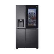 LG Side-by-Side mit InstaView Door-in-Door® | Eis-, Crushed Ice- und Wasserspender  | 635 Liter Kapazität | Energieeffizienzklasse F | Interner Wassertank 4L | Matte Black | GSXV91MCAF, GSXV91MCAF