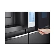 LG Side-by-Side mit InstaView Door-in-Door® | Eis-, Crushed Ice- und Wasserspender  | 635 Liter Kapazität | Energieeffizienzklasse F | Interner Wassertank 4L | Matte Black | GSXV91MCAF, GSXV91MCAF