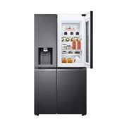 LG Side-by-Side mit InstaView Door-in-Door® | Eis-, Crushed Ice- und Wasserspender  | 635 Liter Kapazität | Energieeffizienzklasse F | Interner Wassertank 4L | Matte Black | GSXV91MCAF, GSXV91MCAF