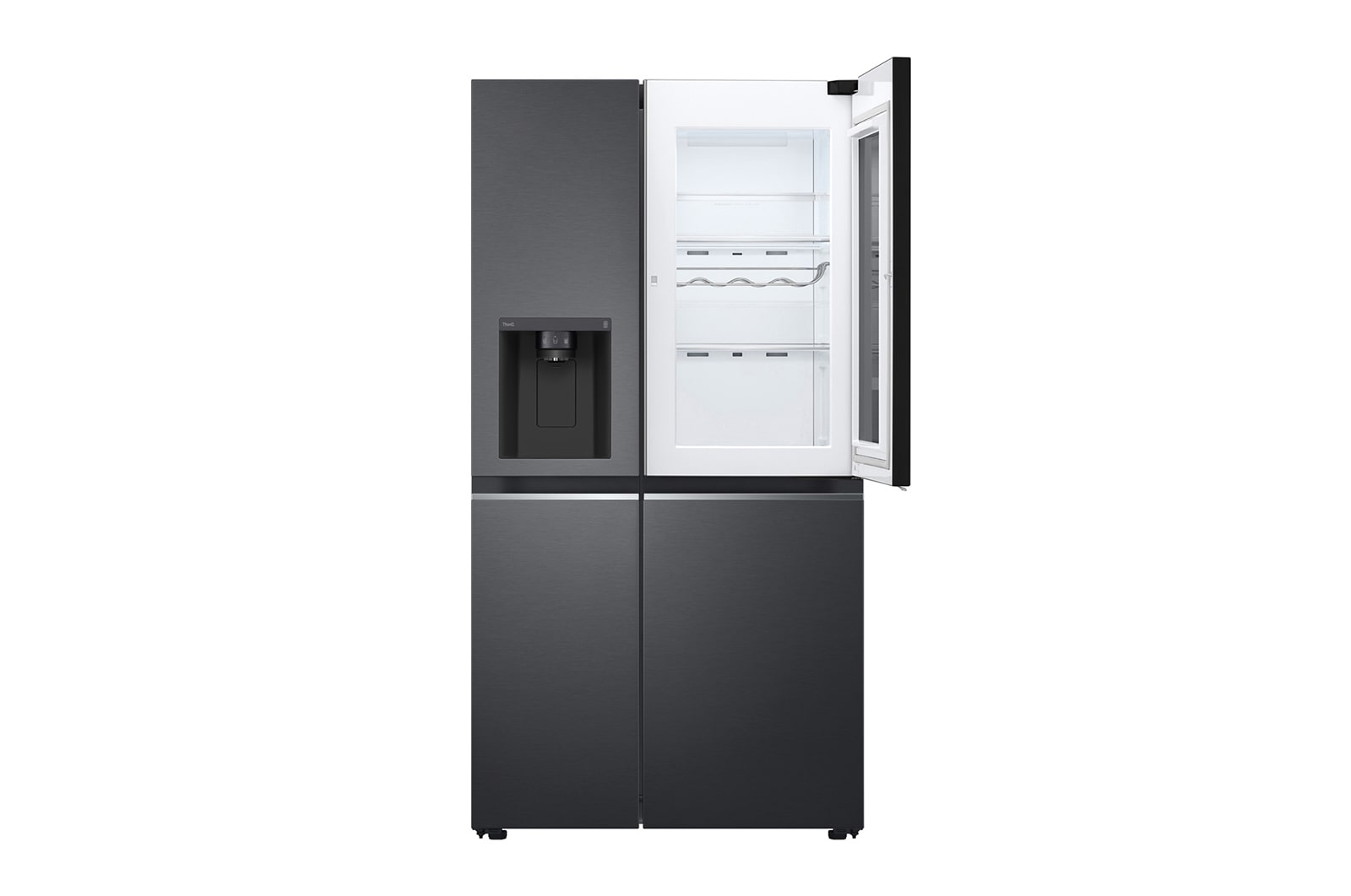 LG Side-by-Side Kühlschrank mit InstaView Door-in-Door® (E, 635L, 179cm hoch) mit Eis-, Crushed Ice- und Wasserspender & internem Wassertank | GSXV91MCLE, GSXV91MCLE