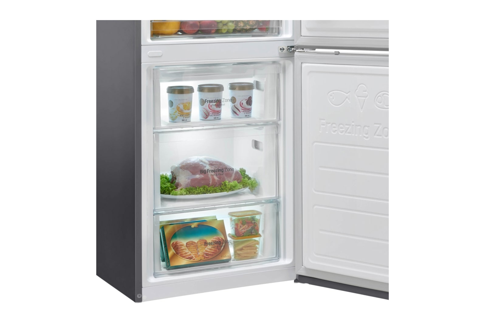 LG Kühl-Gefrierkombination | Dark Graphite Oberfläche | Frische Features, GBB59DSJZS