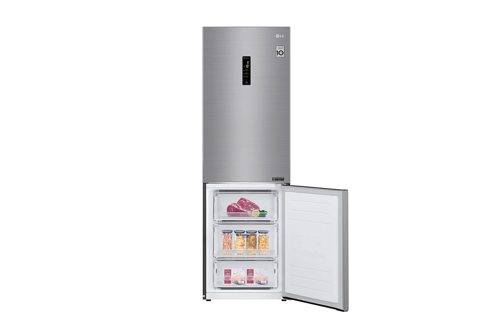 LG Kühl-Gefrierkombination | 341 Liter Nutzinhalt | LINEARCooling™ | SmartThinQ™, GBB61PZFFN
