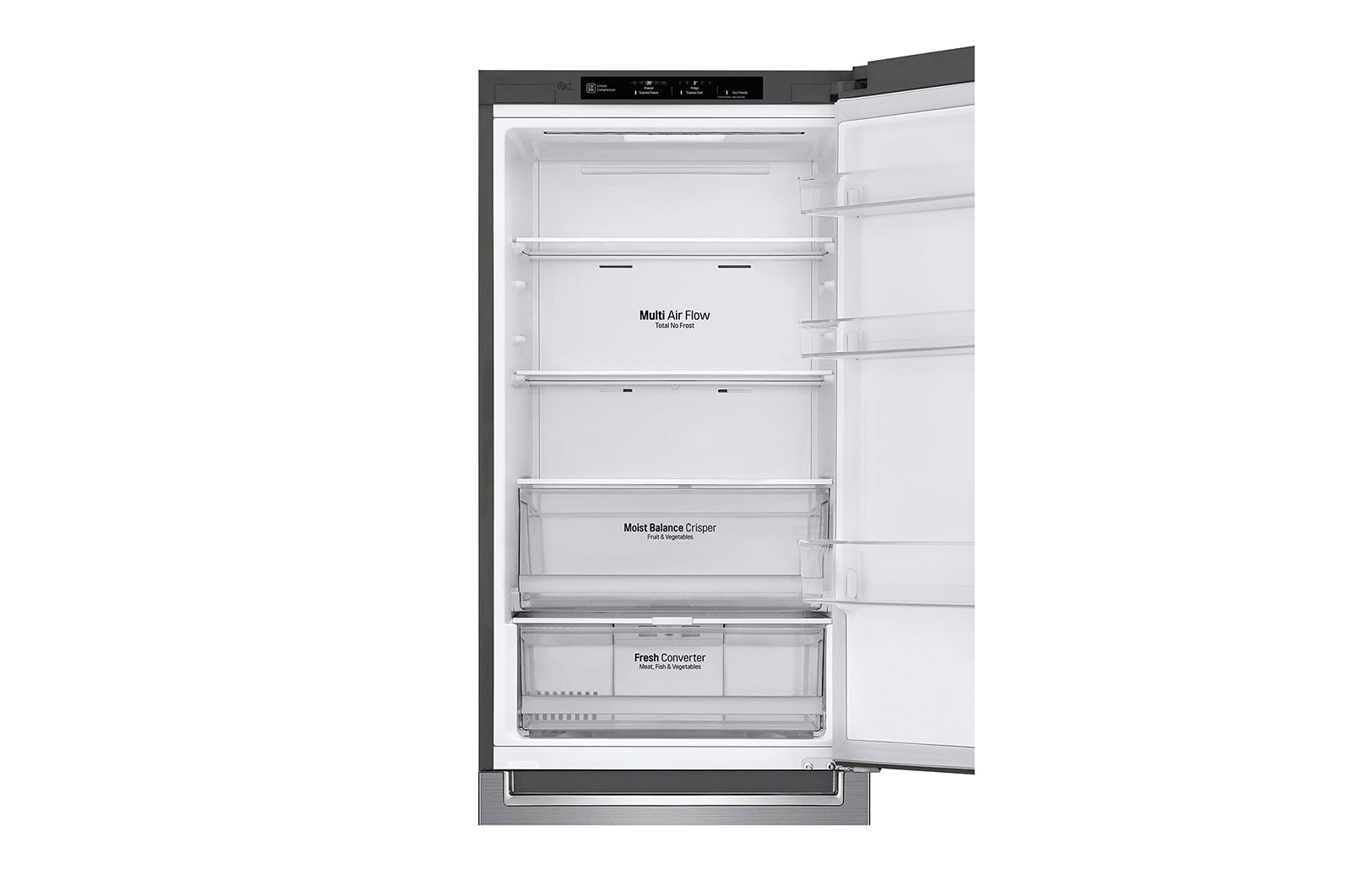 LG Kühl-Gefrierkombination | 341 Liter Nutzinhalt | Energieeffizienzklasse D | Steel | 186 cm hoch | Inverter Linear Compressor® | GBB61PZGFN, GBB61PZGFN