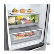 LG Kühl-Gefrierkombination | 341 Liter Nutzinhalt | Energieeffizienzklasse D | Steel | 186 cm hoch | Inverter Linear Compressor® | GBB61PZGFN, GBB61PZGFN