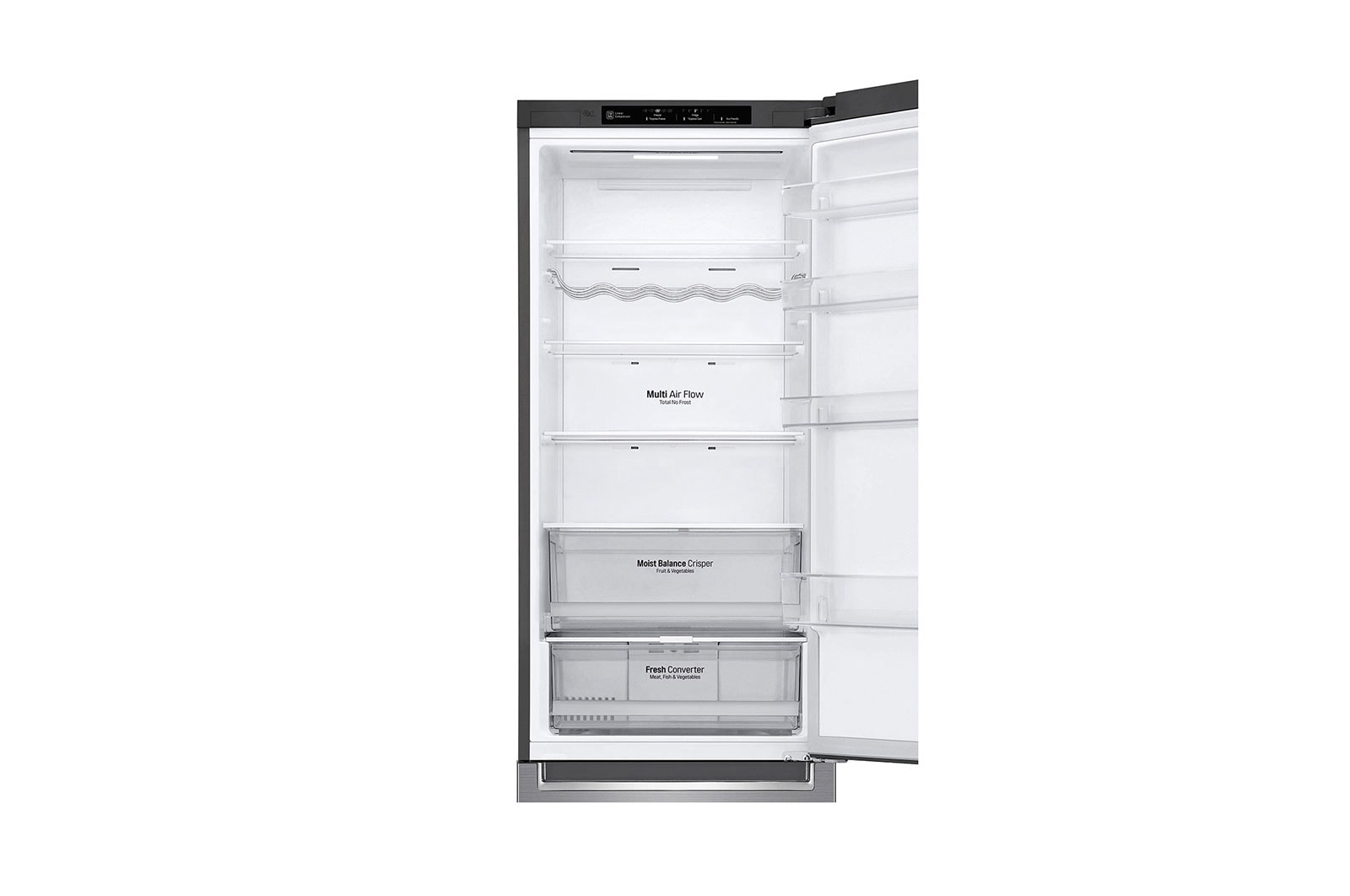 LG Kühl-Gefrierkombination | 384 Liter Nutzinhalt | Energieeffizienzklasse D | Steel | 203 cm | Inverter Linear Kompressor | GBB62PZGFN, GBB62PZGFN