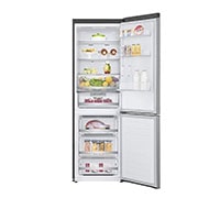 LG Kühl-Gefrierkombination | 341 Liter Nutzinhalt | Energieeffizienzklasse D | Steel | 186 cm | Inverter-Linearkompressor | GBB72SWEFN, GBB71PZDFN