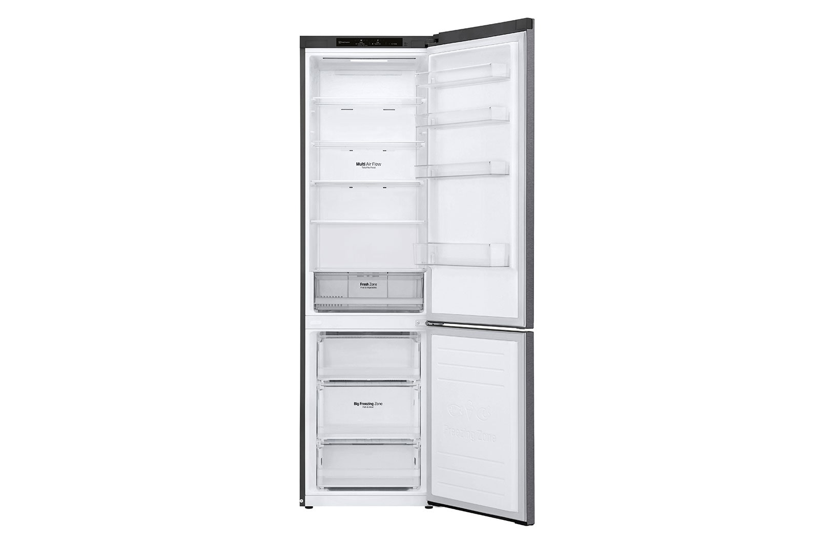 LG Kühl-Gefrierkombination | 384 Liter Nutzinhalt | Energieeffizienzklasse E | Dark Graphite | 203 cm | Smart Inverter Compressor® | GBP32DSLZN, GBP32DSLZN