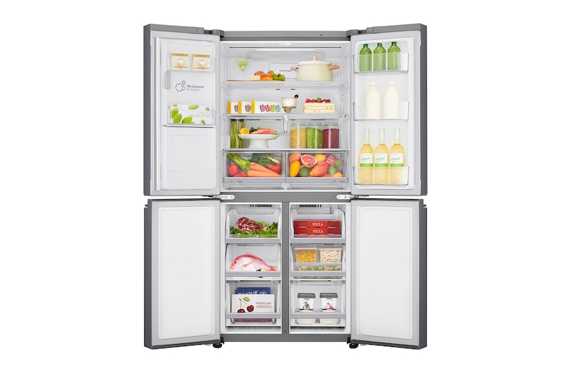 LG Multi-Door mit Eis-, Crushed Ice- und Wasserspender | 506 Liter Kapazität | Energieeffizienzklasse E | Festwasseranschluss | Steel | GML844PZKZ, GML844PZKZ