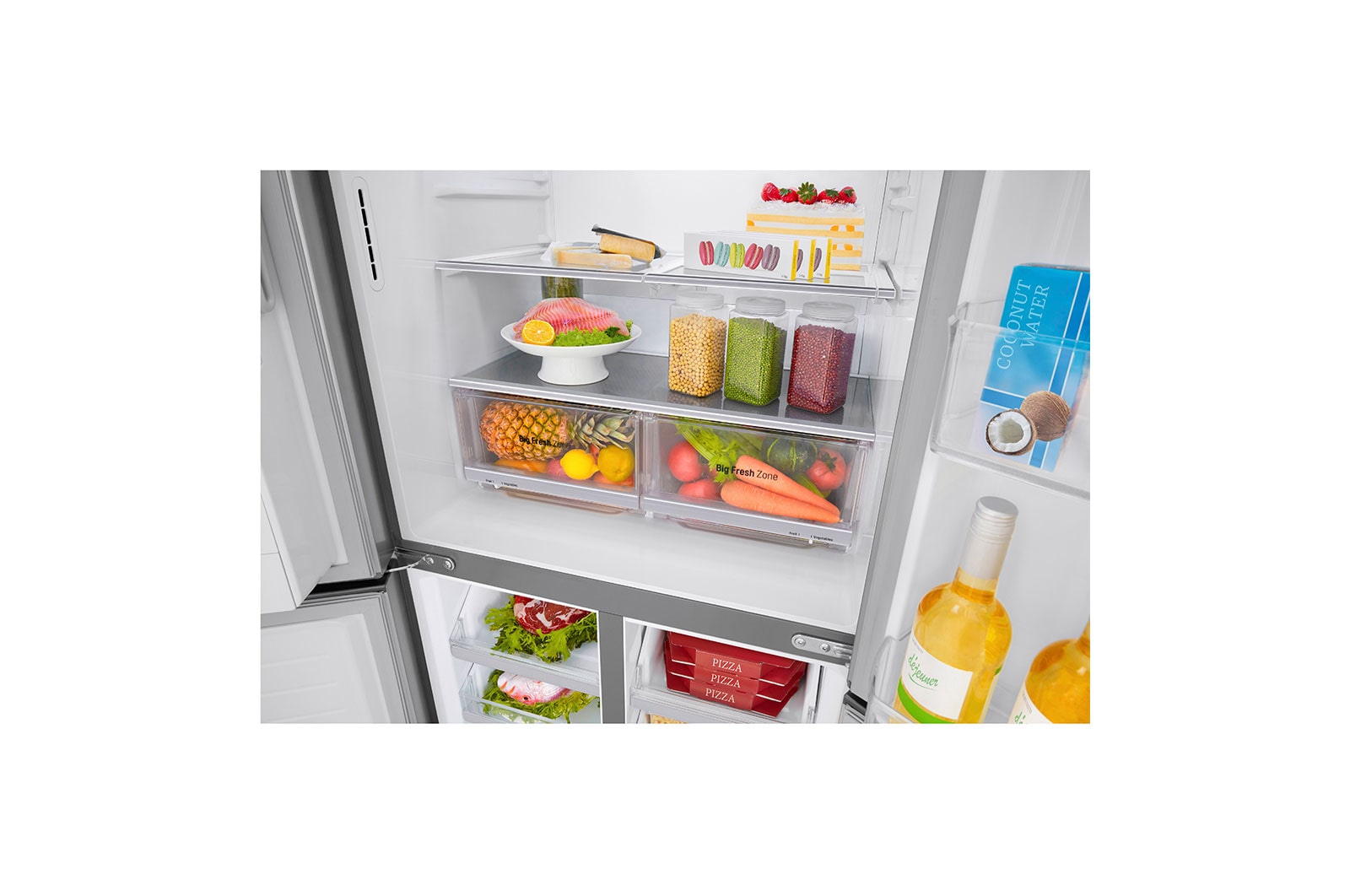 LG Multi-Door mit Eis-, Crushed Ice- und Wasserspender | 506 Liter Kapazität | Energieeffizienzklasse E | Festwasseranschluss | Steel | GML844PZKZ, GML844PZKZ