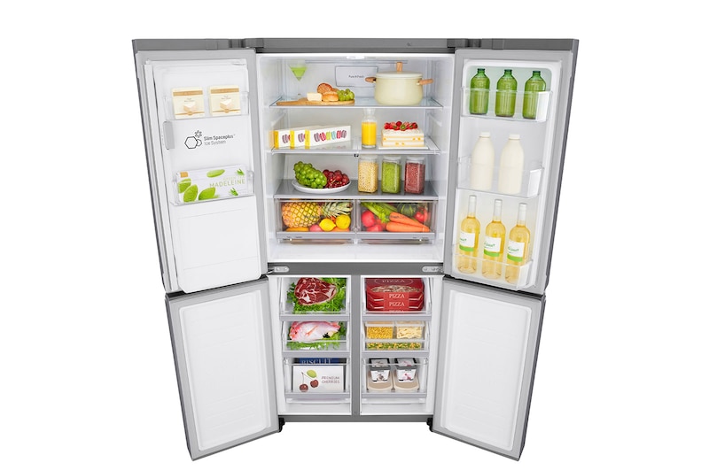 LG Multi-Door mit Eis-, Crushed Ice- und Wasserspender | 506 Liter Kapazität | Energieeffizienzklasse E | Festwasseranschluss | Steel | GML844PZKZ, GML844PZKZ