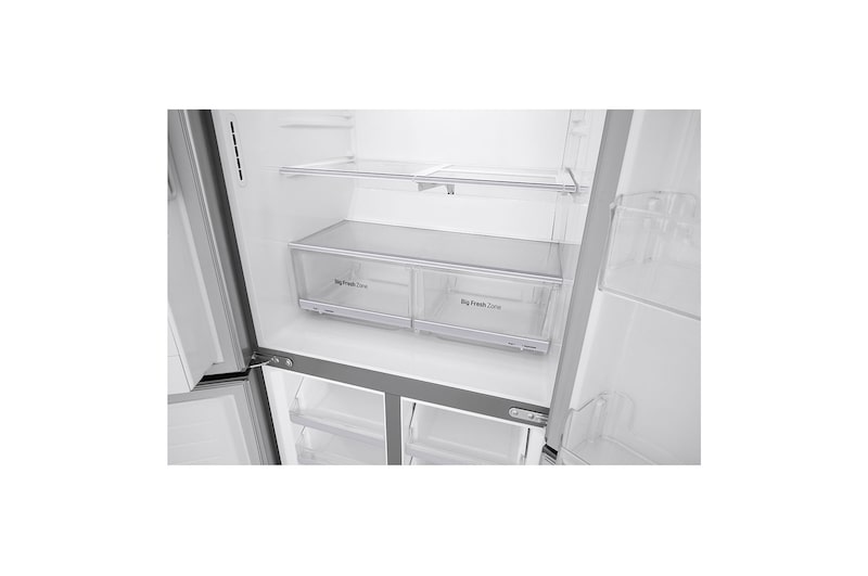 LG Multi-Door mit Eis-, Crushed Ice- und Wasserspender | 506 Liter Kapazität | Energieeffizienzklasse E | Festwasseranschluss | Steel | GML844PZKZ, GML844PZKZ