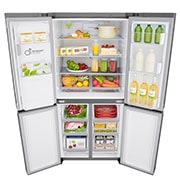 LG Multi-Door mit Eis-, Crushed Ice- und Wasserspender | 506 Liter Kapazität | Energieeffizienzklasse E | Festwasseranschluss | Steel | GML844PZKZ, GML844PZKZ