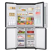 LG Multi-Door mit InstaView Door-in-Door ® | Eis-, Crushed Ice- und Wasserspender | 530 Liter Kapazität | Energieeffizienzklasse F | Matte Black Steel | GMQ844MCKV, GMQ844MCKV