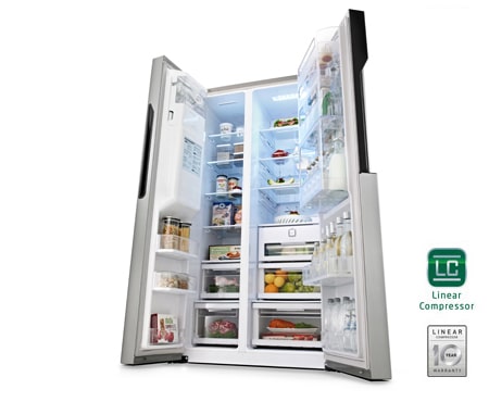 LG Side-by-Side mit modernem Design trifft Effizienz und Komfort | Energieeffizienzklasse* A++, GS9366NECZ