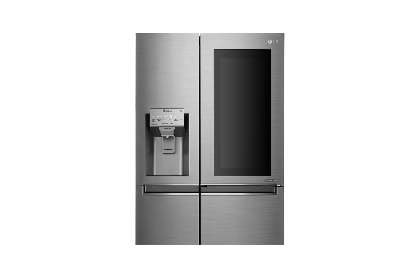 LG Side-by-Side mit InstaView Door-in-Door ®  | Eis-, Crushed Ice- und Wasserspender | 625 Liter Kapazität | Energieeffizienzklasse F | Interner Wassertank 4L | Steel | GSI961PZAZ, GSI961PZAZ