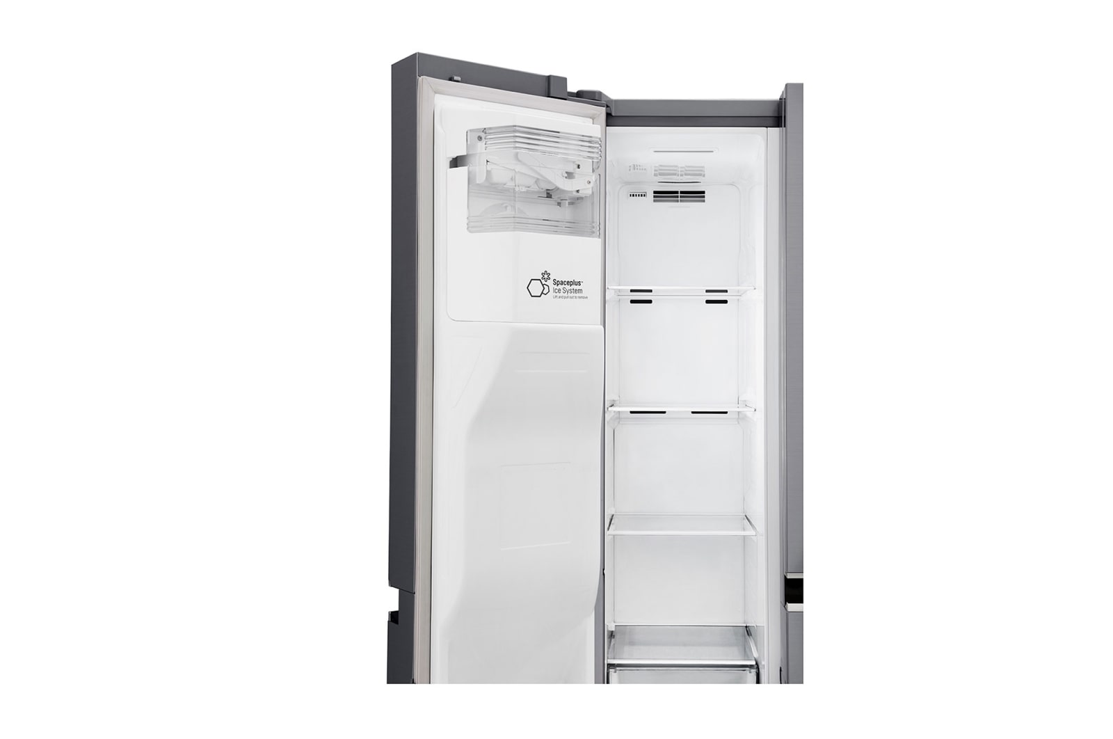 LG Side-by-Side mit Door-in-Door® |  Eis-, Crushed Ice- und Wasserspender  | 625 Liter Kapazität | Energieeffizienzklasse E | Interner Wassertank 4L | Grau | GSJ471DIDZ, GSJ471DIDZ