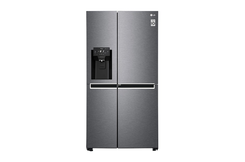 Vorderseite von Side-by-Side mit Door-in-Door® | Eis-, Crushed Ice- und Wasserspender | 625 Liter Kapazität | Energieeffizienzklasse F | Festwasseranschluss | Dark Graphite | GSJ470DIDV GSJ470DIDV
