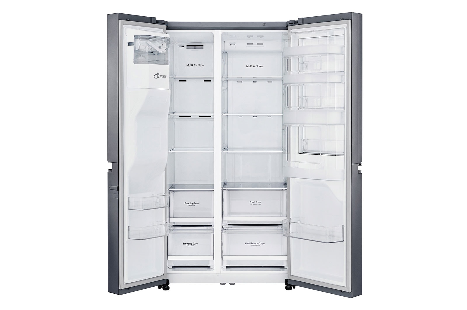 LG Side-by-Side mit Door-in-Door® |  Eis-, Crushed Ice- und Wasserspender  | 625 Liter Kapazität | Energieeffizienzklasse F | Festwasseranschluss  | Dark Graphite | GSJ470DIDV, GSJ470DIDV