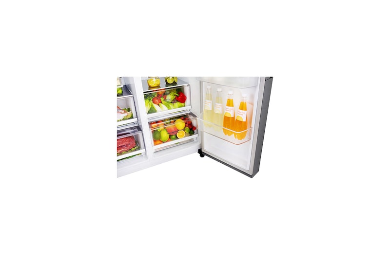 LG Side-by-Side mit Door-in-Door® | Eis-, Crushed Ice- und Wasserspender | 625 Liter Kapazität | Energieeffizienzklasse F | Festwasseranschluss | Dark Graphite | GSJ470DIDV, GSJ470DIDV