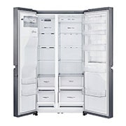 LG Side-by-Side mit Door-in-Door® |  Eis-, Crushed Ice- und Wasserspender  | 625 Liter Kapazität | Energieeffizienzklasse F | Festwasseranschluss  | Dark Graphite | GSJ470DIDV, GSJ470DIDV