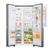 LG Side-by-Side mit Door-in-Door® |  Eis-, Crushed Ice- und Wasserspender  | 625 Liter Kapazität | Energieeffizienzklasse F | Festwasseranschluss  | Dark Graphite | GSJ470DIDV, GSJ470DIDV