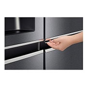 LG Side-by-Side mit Door-in-Door® |  Eis-, Crushed Ice- und Wasserspender  | 625 Liter Kapazität | Energieeffizienzklasse F | Festwasseranschluss  | Dark Graphite | GSJ470DIDV, GSJ470DIDV