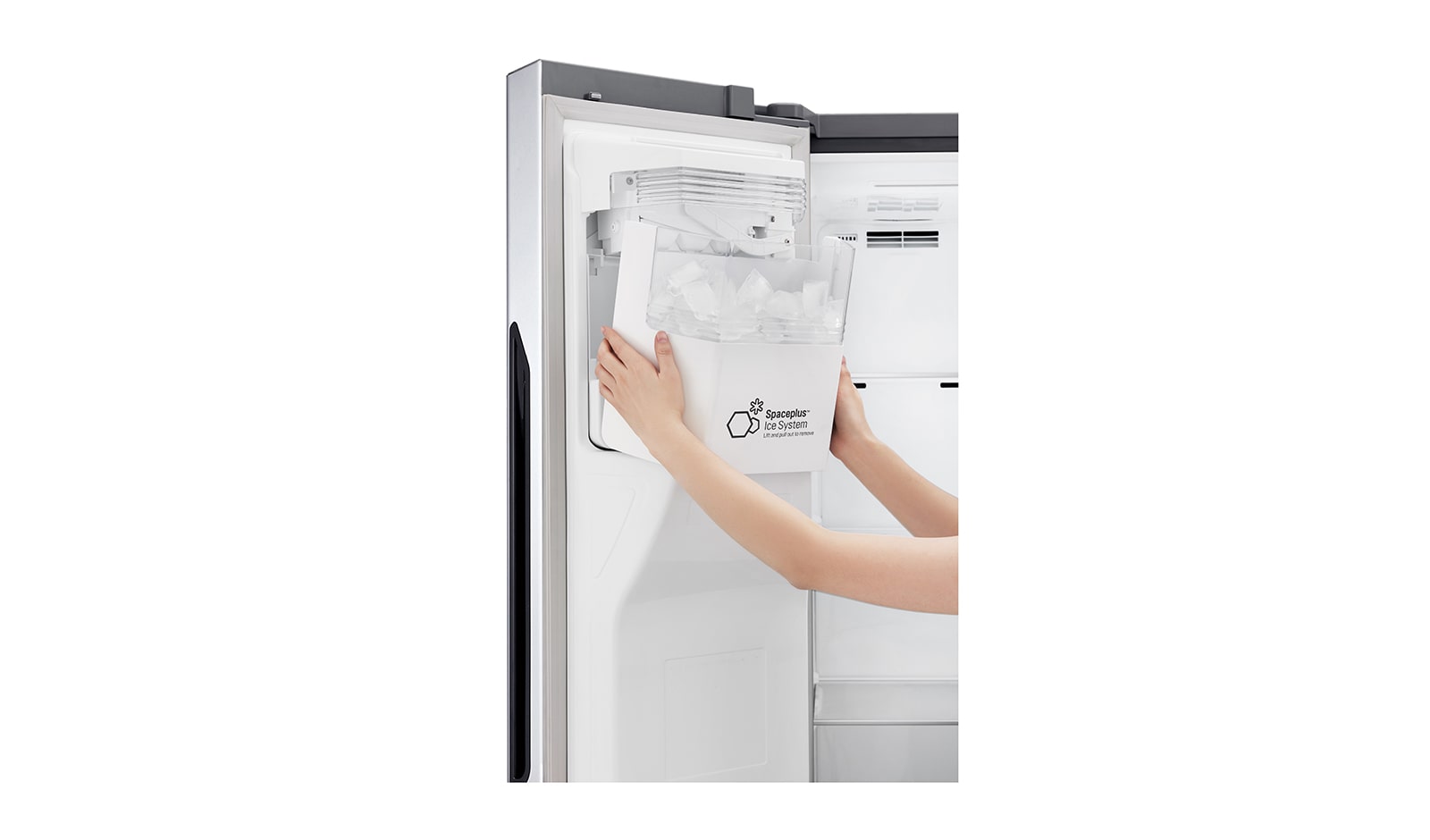 LG Side-by-Side mit Door-in-Door® | Eis-, Crushed Ice- und Wasserspender | 606 Liter Kapazität | Energieeffizienzklasse F | Interner Wassertank 4L | Steel | GSJ561PZUZ, GSJ561PZUZ
