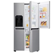LG Side-by-Side mit Door-in-Door® | Eis-, Crushed Ice- und Wasserspender | 625 Liter Kapazität | Energieeffizienzklasse F | Interner Wassertank 4L | Steel | GSJ761PZZZ, GSJ761PZZZ
