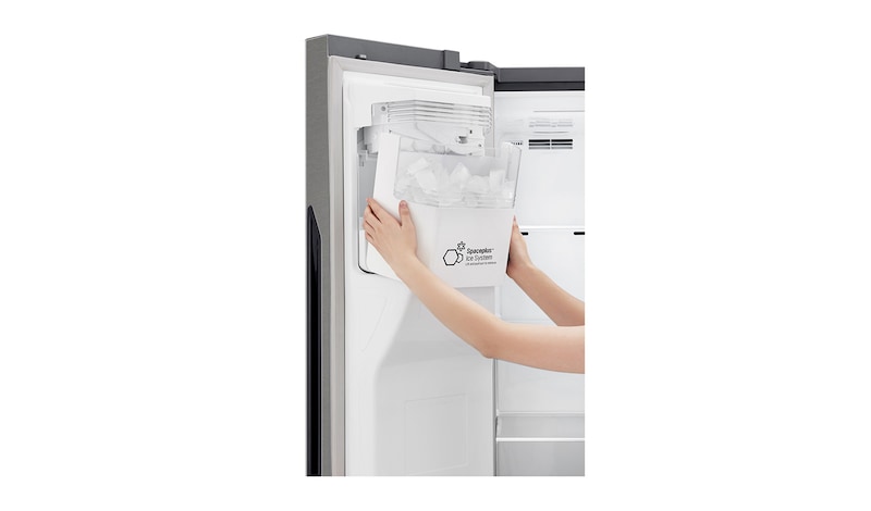 LG Side-by-Side mit Eis-, Crushed Ice- und Wasserspender | 606 Liter Kapazität | Energieeffizienzklasse F | Interner Wassertank 4L | Dark Graphite | GSL361ICEZ, GSL361ICEZ