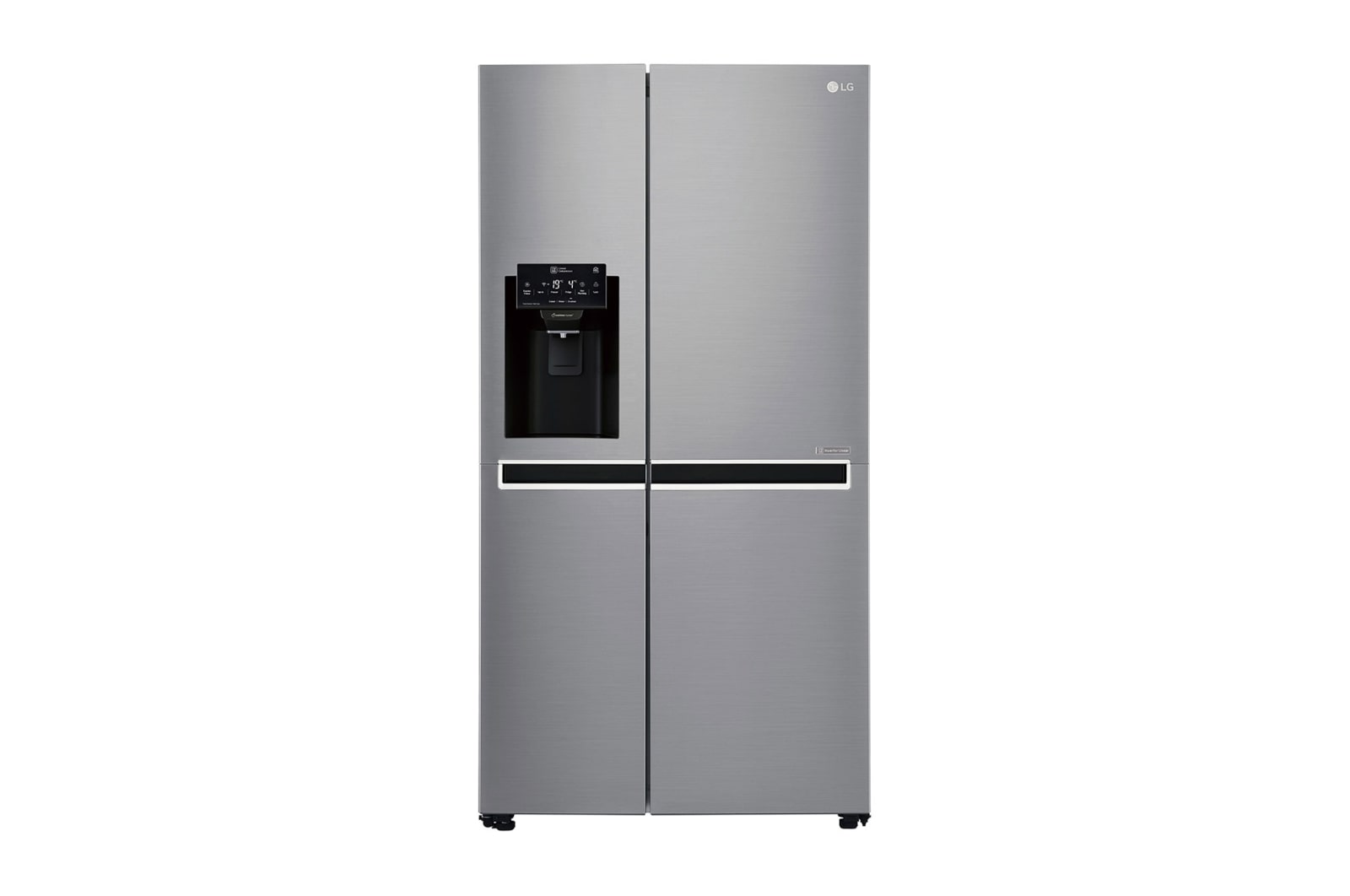 Vorderseite von Side-by-Side mit Eis-, Crushed Ice- und Wasserspender GSL461ICEZ