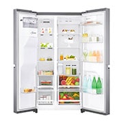 LG Side-by-Side Kühlschrank (F, 625L, 179cm hoch) mit Eis-, Crushed Ice- und Wasserspender & internem Wassertank | GSL481PZXZ, GSL481PZXZ