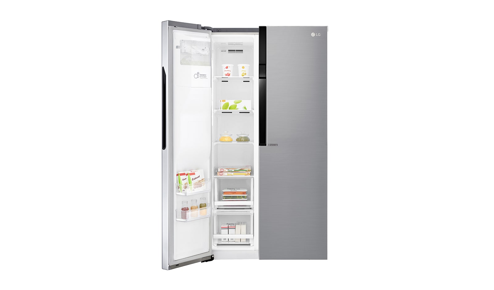 LG F Side-by-Side mit Eis-, Crushed Ice- und Wasserspender und Total No Frost, GSL560PZXV