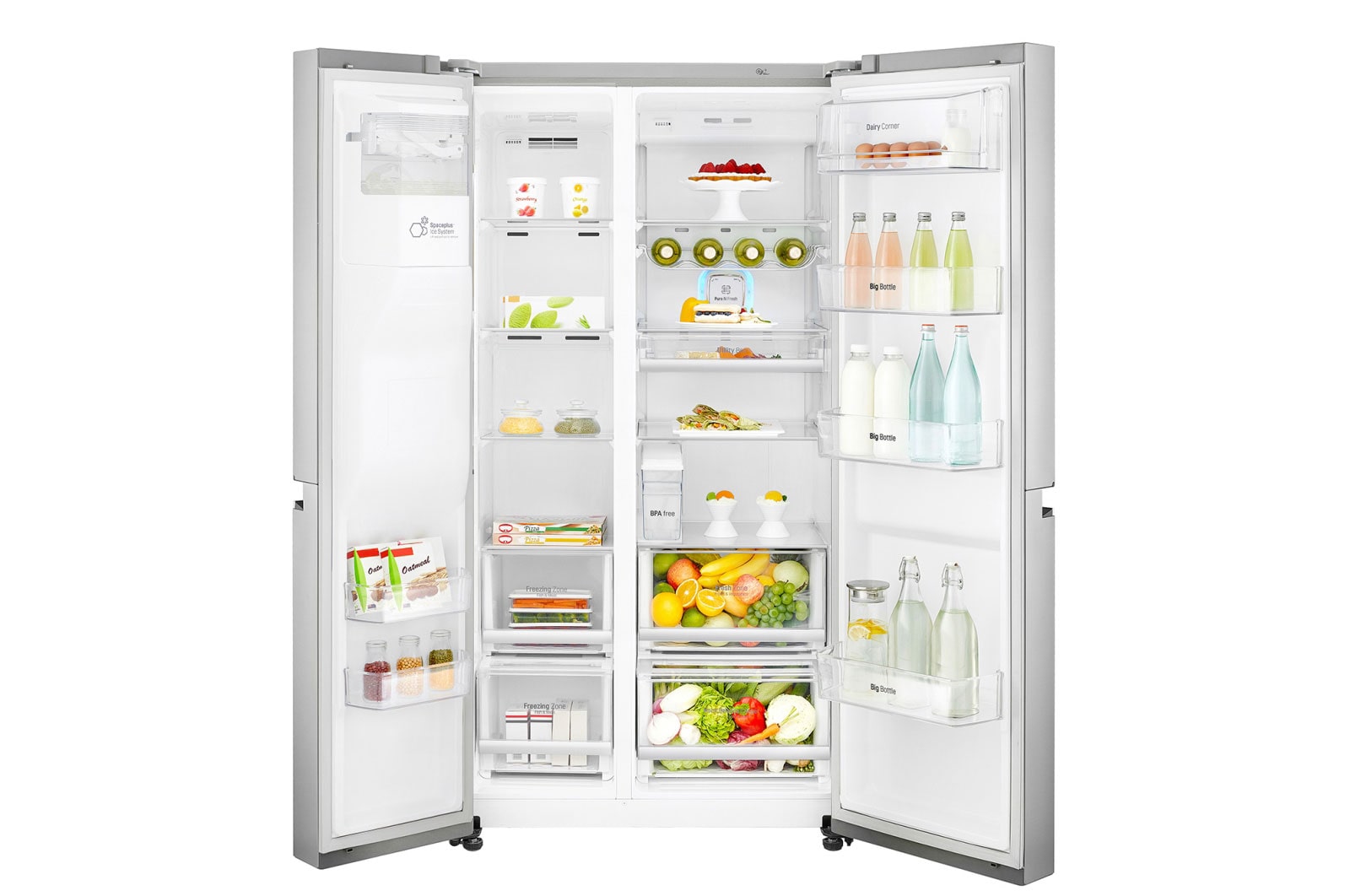 LG Side-by-Side mit Eis-, Crushed Ice- und Wasserspender | Total No Frost | Energieeffizienzklasse* A+++, GSL961NEBF