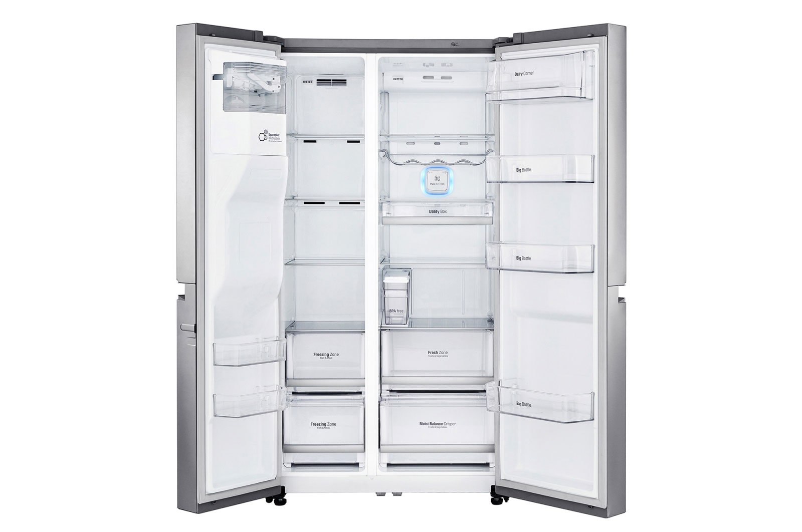 LG Side-by-Side mit Eis-, Crushed Ice- und Wasserspender | Total No Frost | Energieeffizienzklasse* A+++, GSL961NEBF