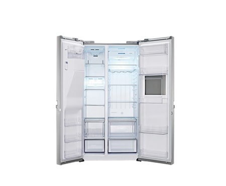 LG UND WASSERSPENDER UND ENERGIEEFFIZIENZKLASSE A++ LG Side-by-Side Kühlschrank mit integriertem Easy Open Griff, Barfach, Eis- und Wasserspender und Energieeffizienzklasse A++, GSP545PZQZ