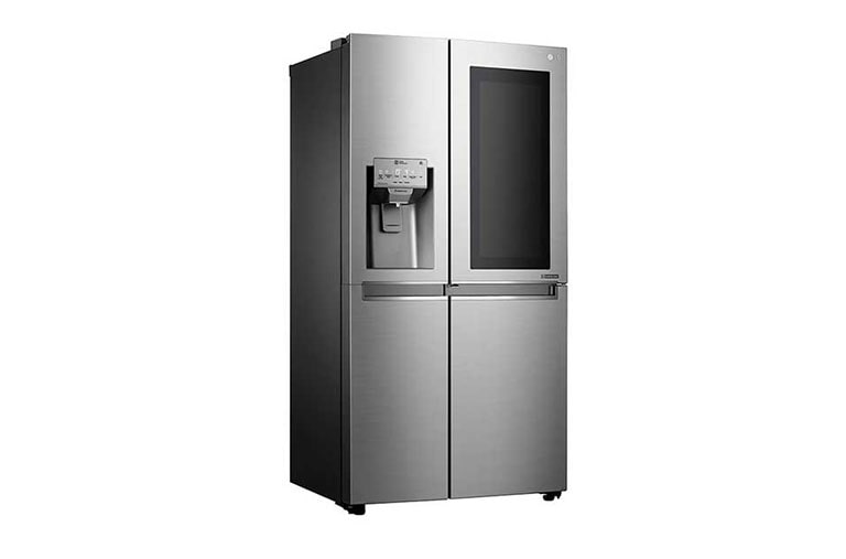 LG Side-by-Side mit InstaView Door-in-Door® | Eis-, Crushed Ice- und Wasserspender | 625 Liter Kapazität | Energieeffizienzklasse F | Festwasseranschluss | Edelstahl | GSX960NEAZ, GSX960NEAZ
