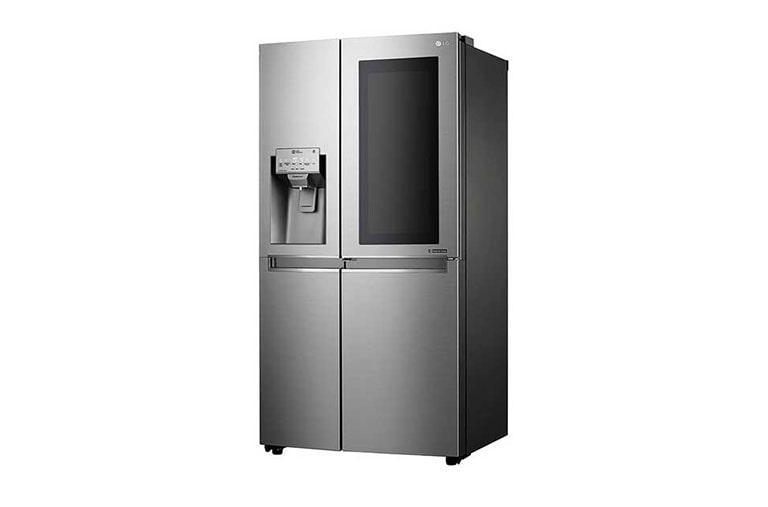 LG Side-by-Side mit InstaView Door-in-Door® | Eis-, Crushed Ice- und Wasserspender | 625 Liter Kapazität | Energieeffizienzklasse F | Festwasseranschluss | Edelstahl | GSX960NEAZ, GSX960NEAZ