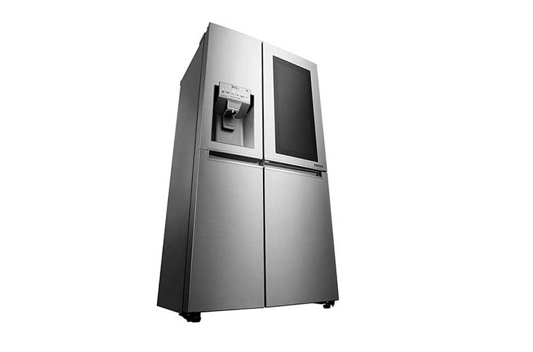 LG Side-by-Side mit InstaView Door-in-Door® | Eis-, Crushed Ice- und Wasserspender | 625 Liter Kapazität | Energieeffizienzklasse F | Festwasseranschluss | Edelstahl | GSX960NEAZ, GSX960NEAZ