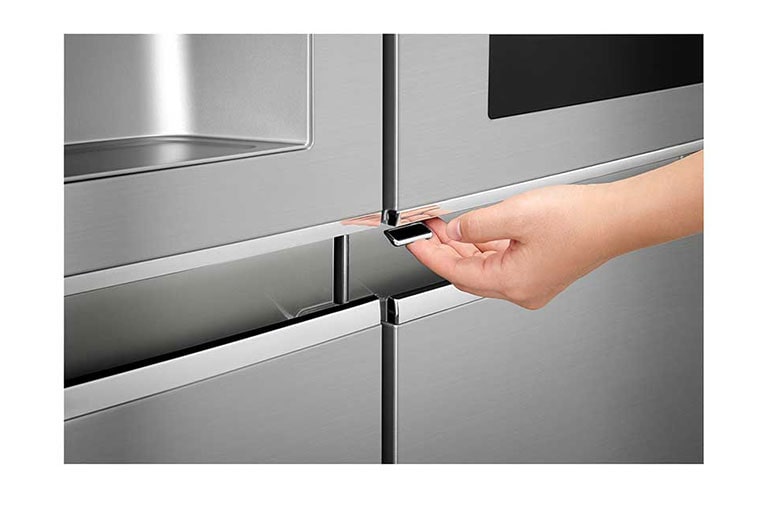 LG Side-by-Side mit InstaView Door-in-Door® | Eis-, Crushed Ice- und Wasserspender | 625 Liter Kapazität | Energieeffizienzklasse F | Festwasseranschluss | Edelstahl | GSX960NEAZ, GSX960NEAZ
